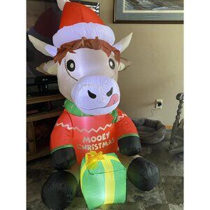 🆕5FT Christmas Inflatables Highland Cow Blow Up Yard Outdoor Decorations